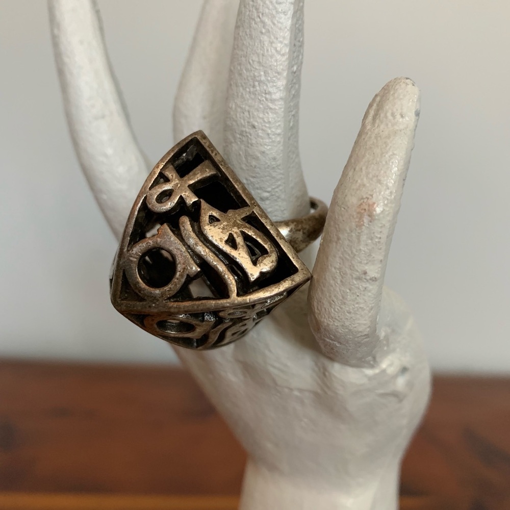 Large Statement Egyptian Pyramid Ring - image 2